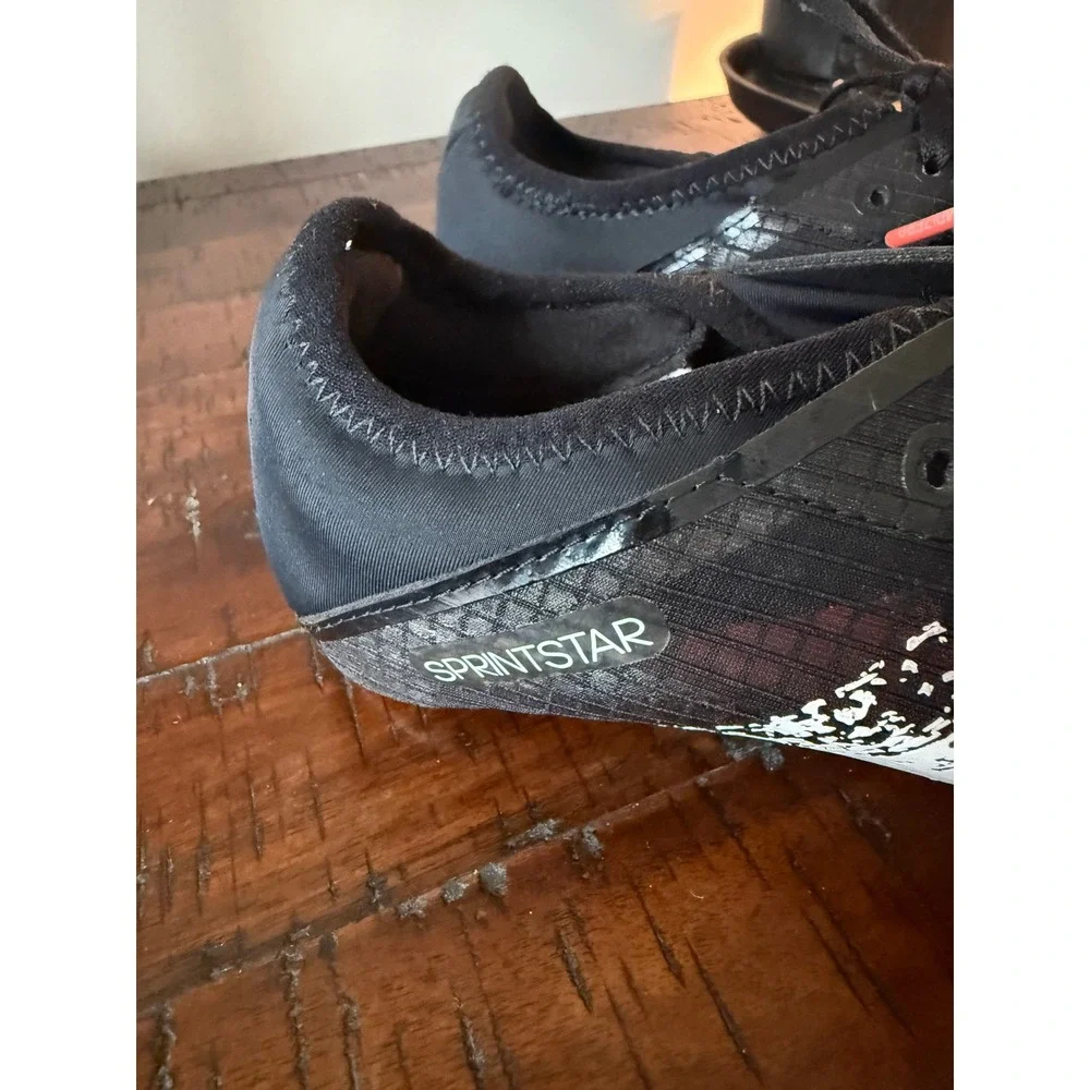 Adidas Sprintstar Track Field Spikes Black White Men's Running Shoes EUC Size 9